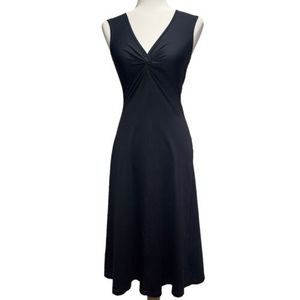 Patagonia Women's Twist Front Midi Dress Black Easy Care Casual Elegance Size XS